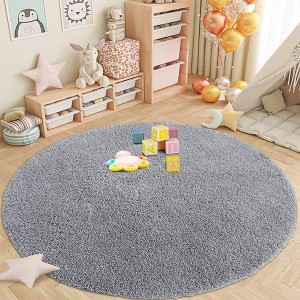 Area Rug Soft Fluffy Shage Area Rug for Living Room Black Shaggy Carpet Faux Fur Washable Rugs - 1 of 4
