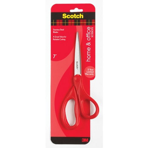 Scotch Home And Office Scissors, 7 Inches, Straight, Red : Target