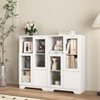 MDF painted Cabinet with Glass Doors and drawer, open storage space, White ,Bedroom, Living room - 4 of 4