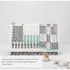Bacati - Love Aztec Design/Print Gray Mint 4 pc Crib Bedding Set with Diaper Caddy - 3 of 4