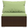 vidaXL Wicker Patio Furniture 3 Piece with Cushions Brown Poly Rattan - 4 of 4