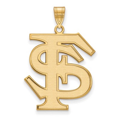 Black Bow Jewelry 14k Yellow Gold Florida State Seminoles NCAA Extra Large Pendant