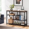 Garvee Console Table, 4-Tier Sofa Tables Narrow Entryway Table with Glass Shelf and Metal Frame for Living Room, Foyer, Bedroom, Rustic Brown - 3 of 4
