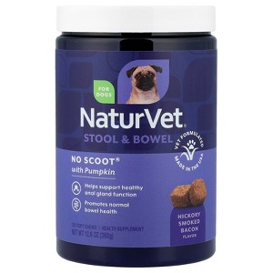 NaturVet No Scoot®, Stool & Bowel With Pumpkin, For Dogs, Hickory Smoked Bacon , 120 Soft Chews, 12.6 oz (360 g) - 1 of 4