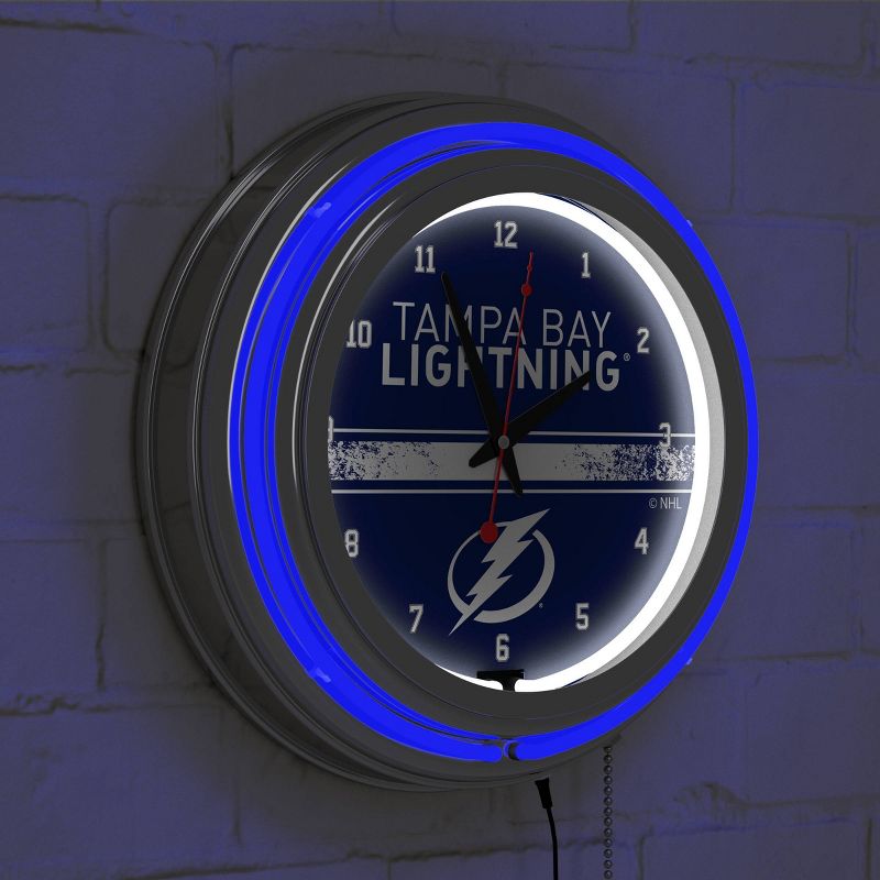 NHL Chrome Double Rung Neon Clock, 5 of 6