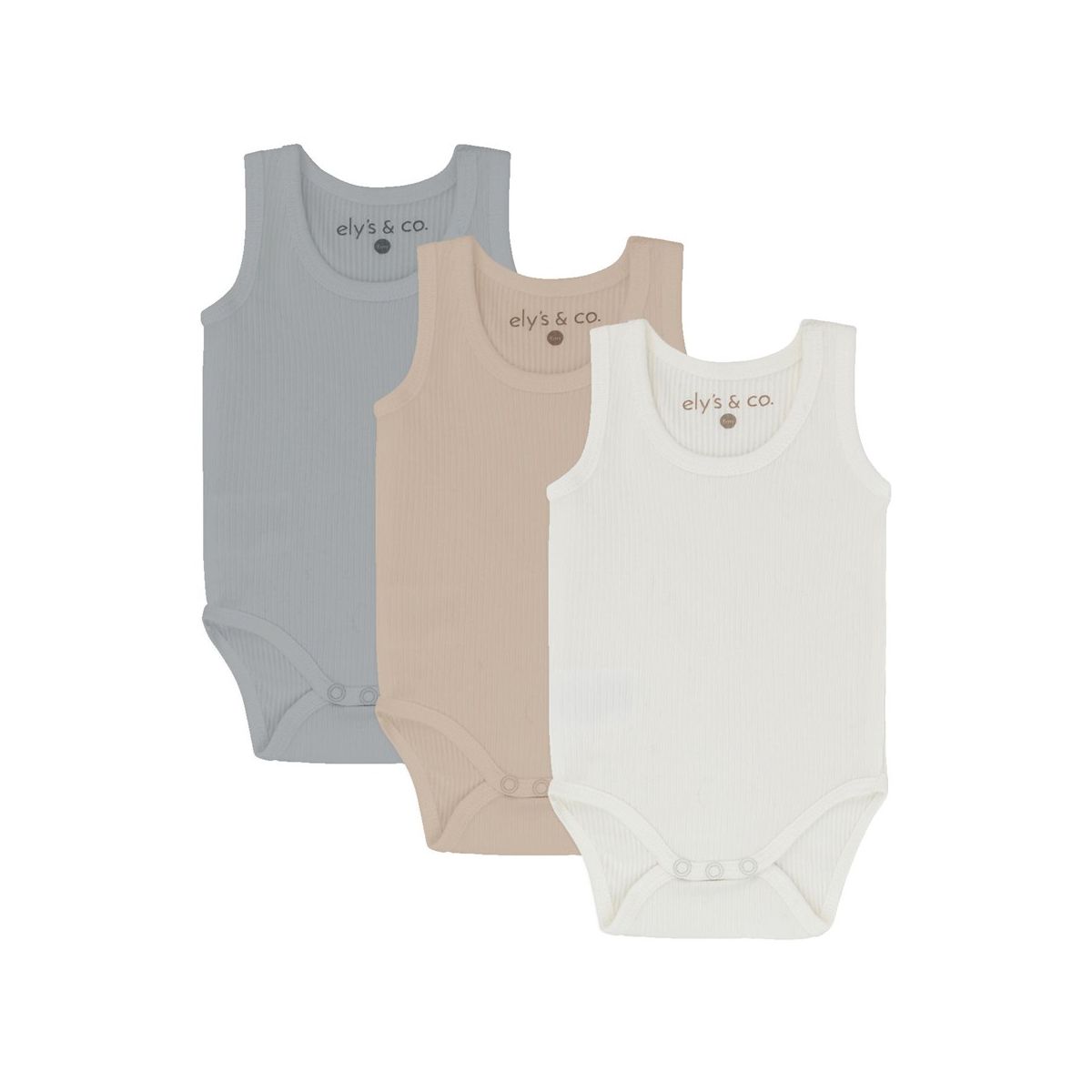Ely's & Co. Baby Cotton Ribbed Undershirts-Bodysuits - 3 Pack - thumbnail 4