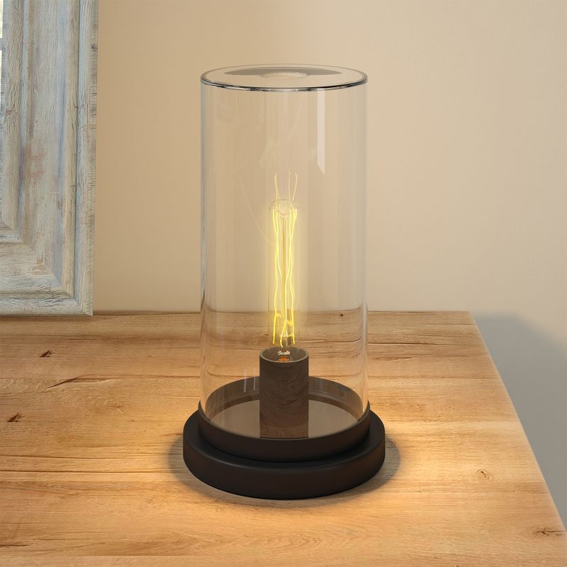 Hampton & Thyme 13" Tall Uplight Mini Lamp with Glass Shade, 4 of 9