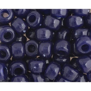 John Bead 1000 Pieces 9mm Plastic Crow Beads Navy Blue Pony Bead for DIY Arts and Crafts Making Supplies - 1 of 3