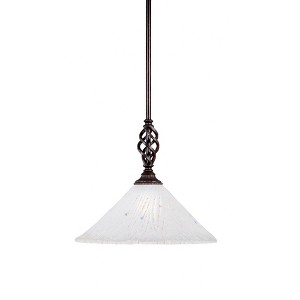 Toltec Lighting Elegante 1 - Light Pendant in  Dark Granite with 12" Frosted Crystal Shade - 1 of 1