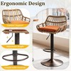 QingMoon 360° Swivel Rattan Barstools, Adjustable Counter Height Bar Chairs Set of 2 with Low Back and Footrest for Dining Room, Bar - 4 of 4