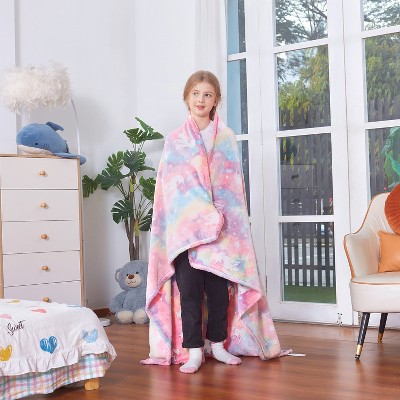 Catalonia Pink Unicorn Glow in the Dark Fleece Blanket, 50" x 60"