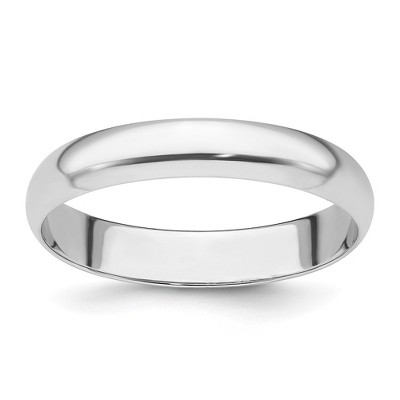 Black Bow Jewelry 3mm to 8mm Platinum Light Weight Half Round Standard Fit Band