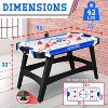 SereneLife 54" Compact Air Hockey Table with LED Scoreboard - SLARHKY54.5 - Black/White - Includes 4 Pushers, 2 Pucks - 2 of 4