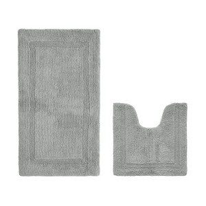 Lux Premium 100% Cotton Tufted Solid Reversible 2 Piece Bath Rug Set – Ultra-Soft, Water-Absorbent, Durable, Machine Washable Bathroom Rug - 1 of 4