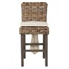 24" Duvall Rattan Counter Height Barstool Brown - East At Main: Teakwood Legs, No Assembly Required - 2 of 4