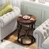 Hommoo Round End Table, Industrial Side Table with Metal Hollow Frame - 3 of 4