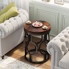 Hommoo Round End Table, Industrial Side Table with Metal Hollow Frame - image 3 of 4