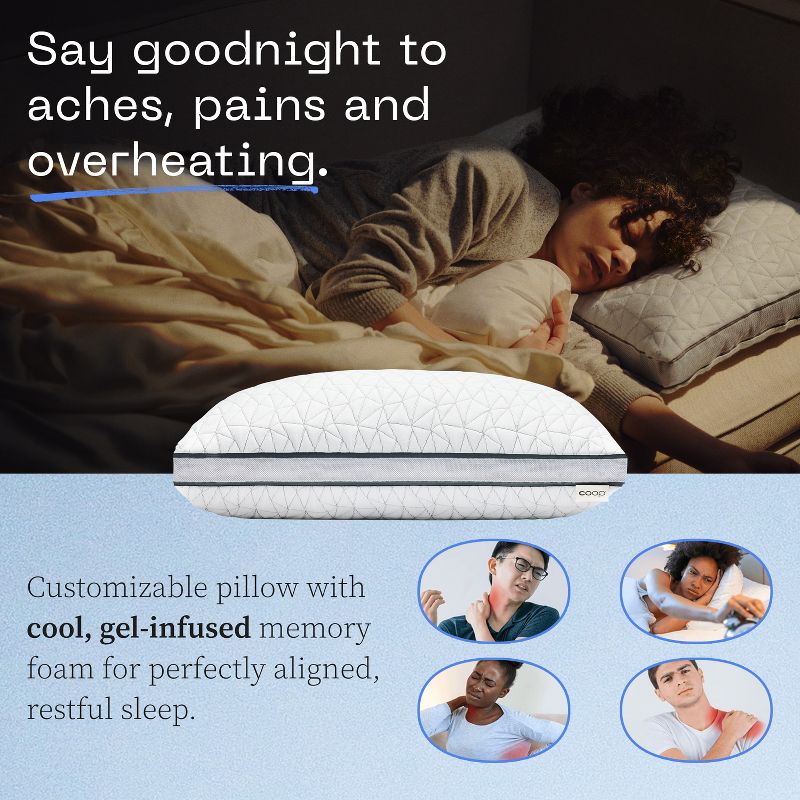 Coop Home Goods The Eden - Adjustable Memory Foam Pillow for Cool Sleepers, 2 of 17