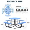 COWLOWN Blue 46" Outdoor Round Steel Picnic Table, Stable Frame, Built - in Umbrella Pole for Shaded Relaxation - 4 of 4