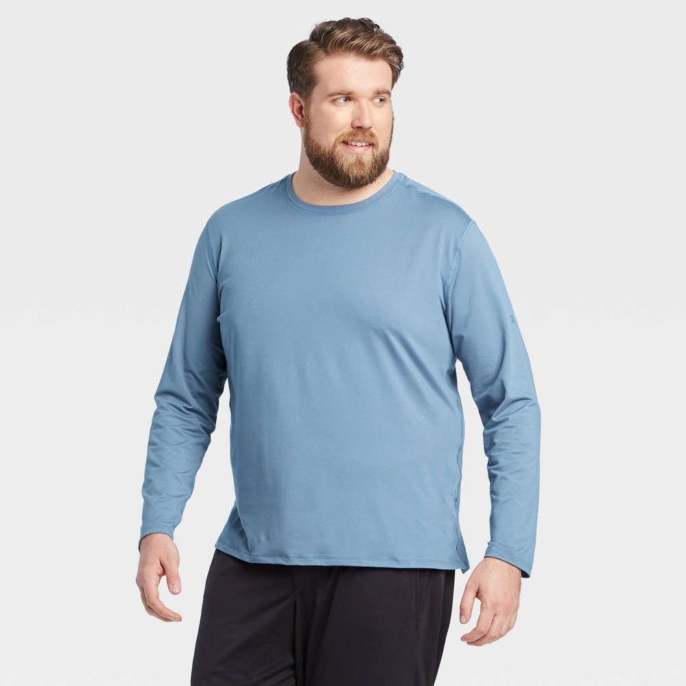 Men's Long Sleeve Performance T-Shirt - All in Motion Blue Gray L, Men's, Size: Large was $16.0 now $11.2 (30.0% off)