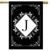 Briarwood Lane Double Sided House Flag 40x28 For Outdoor Black and White Monogram J House Flag - 2 of 4