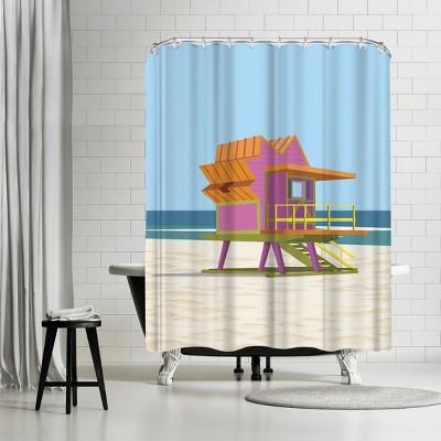 Americanflat Barbie Villa by Pi Creative Art Shower Curtains