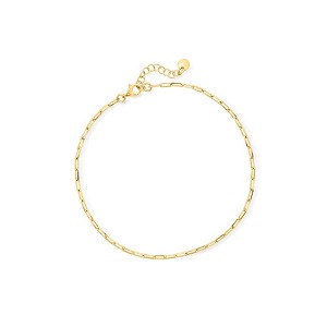 Pure Collection by Ross-Simons Italian 18kt Gold Vermeil Paper Clip Link Anklet Size 9 - 1 of 4