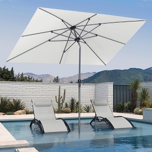 PURPLE LEAF Patio Umbrella Outdoor Table Umbrella Aluminum Frame Market Umbrella Sun Umbrella with 8 Sturdy Ribs - 1 of 4