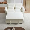 55.2'' Velvet 2-Seater Convertible Sofa Bed with Adjustable Backrest and 2 Lumbar Pillows for Small Living Rooms - 4 of 4