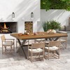 Heynemo Outdoor Dining Table for 6, 59" x 35" Rectangular Patio Dining Table, Aluminum Outdoor Table, Garden, Backyard, Poolside, or Indoor - 3 of 4