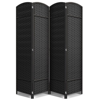 Sorbus 4 Panel Room Divider Panel, 6 ft. Tall Extra Wide Double Hinged Panels - Folding Privacy Screens - Gray Line