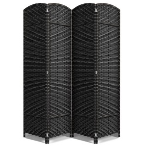 Sorbus 4 Panel Room Divider Panel, 6 ft. Tall Extra Wide Double Hinged Panels - Folding Privacy Screens - Gray Line - 1 of 4