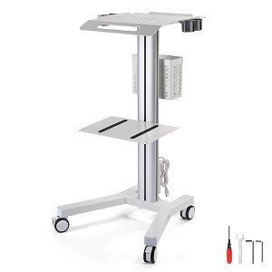 Yescom 2 Tiers Medical Trolley Mobile Medical Cart Rolling Cart Lab Dental Spa Salon - 1 of 4