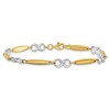 Black Bow Jewelry 14k Two Tone Gold 6mm Figure 8 and Bar Chain Link Bracelet, 7.75 Inch - 3 of 4
