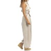 Women's Revive Linen Pinstripe Jumpsuit - OLIVACEOUS - 3 of 4