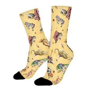 Funny Animals Women Printed Crew Socks Funny Funky Socks Soft Polyester Novelty Gifts for Artists Men - 1 of 1