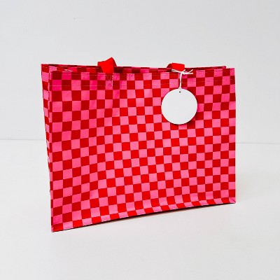 16.02x12.77x0.91 Valentines Day Sustainability Reusable Bag XL Gift Bag Checkered - Spritz™