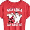 Women's - Frosty The Snowman - Christmas Only Santa Can Judge Me Short Sleeve Graphic T-Shirt - 2 of 4