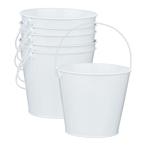 Unique Bargains Galvanized Metal Rustic Multipurpose Bucket with Handle 6 Pcs - 1 of 4