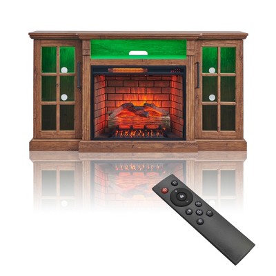 CLIHOME 65 inch Fireplace Entertainment Center TV Stand for TVs up to 75",with 28" Electric Fireplace