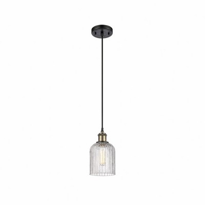 Bridal Veil - 1 Light Cord Hung Mini Pendant In Art Deco Style-9 Inches Tall and 5 Inches Wide