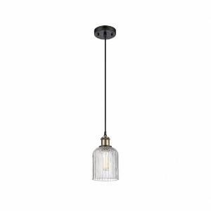 Bridal Veil - 1 Light Cord Hung Mini Pendant In Art Deco Style-9 Inches Tall and 5 Inches Wide - 1 of 1