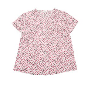 Agnes Orinda Women's Plus Size V-Neck Single Breasted Floral Print Blouses - 1 of 4
