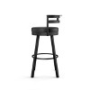 Amisco Render Upholstered Counter Height Barstool Black: Faux Leather, Steel Frame, 26" Seat - 2 of 4