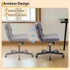 Wide Desk Chair, Criss Cross Chair w/Rocking Function & Adjustable Height, 300lbs Capacity Cross Legged Armless Rolling Chair - 4 of 4