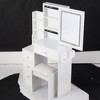 Ridstar 29.2 in. W Small Space Left Bedside Cabinet Vanity Table with Cushioned Stool For Small Space-White - 4 of 4