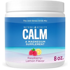 Natural Vitality CALM Mineral Magnesium Supplement Powder - Raspberry Lemon - 8oz - 1 of 4