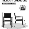 4-Piece Outdoor Dining Chair Set - Stackable Aluminum Patio Chairs with Armrests, 300LB Capacity Wide Seats for Garden Backyard Balcony - 2 of 4