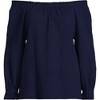 Lands' End Women's 3/4 Sleeve Gauze On or Off the Shoulder Blouse - 2 of 3