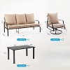 VisioGear 4-Piece Sofa Set with two Outdoor Swivel Chairs, Outdoor Furniture with Armrest sofa, Beige, 30"*23.8"*30.7" - 2 of 4